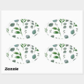 ユーカリ葉 楕円形シール (シート)