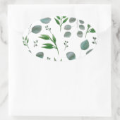 ユーカリ葉 楕円形シール (バッグ)