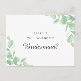 ユーカリ葉。私の花嫁のメイドになってくれないか？ ポストカード