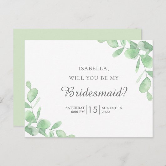 ユーカリ葉。私の花嫁のメイドになってくれないか? ポストカード (正面/裏面)