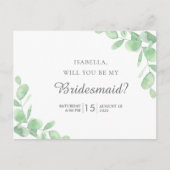 ユーカリ葉。私の花嫁のメイドになってくれないか? ポストカード (正面)