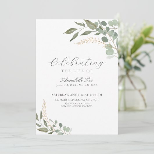 ユーカリ葬儀プログラム 招待状 (スタンド正面)