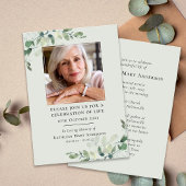 ユーカリ葬儀記念お祝い・オブ・ライフ 招待状
