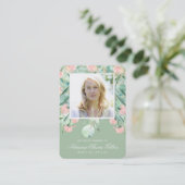 ユーカリ葬儀記念祈りの言葉フォトカード 名刺 (スタンド正面)