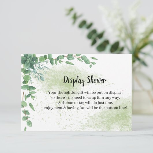 ユーカリ表示ブライダルシャワー格納カード エンクロージャーカード (スタンド正面)