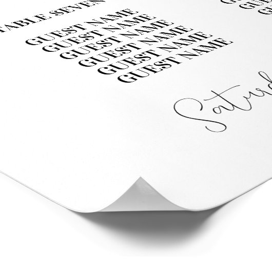 ユーカリ表8座席結婚の離れシンプル ポスター (角)