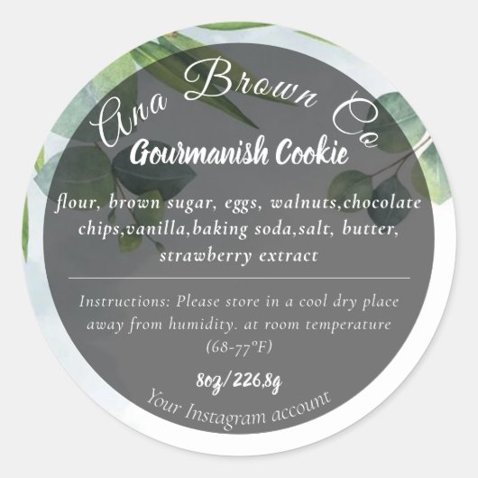 ユーカリ製品ラベル ラウンドシール (正面)