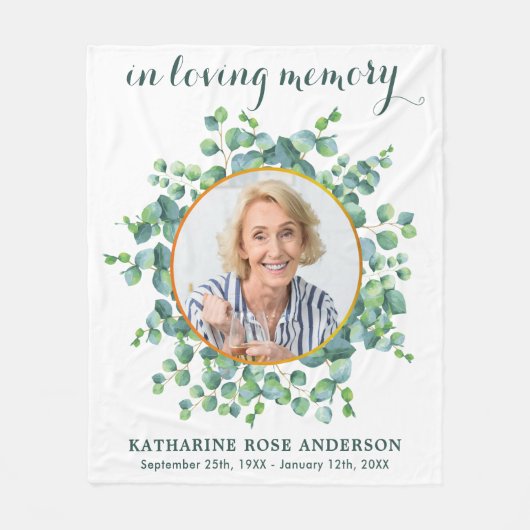 ユーカリ記念パーソナライズされた写真 フリースブランケット (正面)