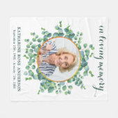 ユーカリ記念パーソナライズされた写真 フリースブランケット (正面(横))