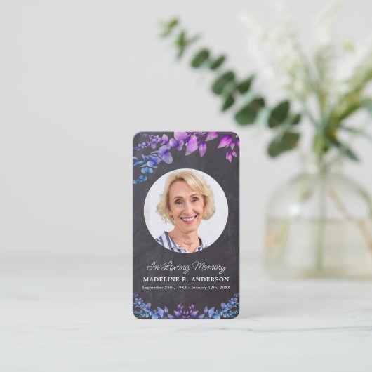 ユーカリ記念写真葬式祈りの言葉カードパップ コーリングカード (スタンド正面)