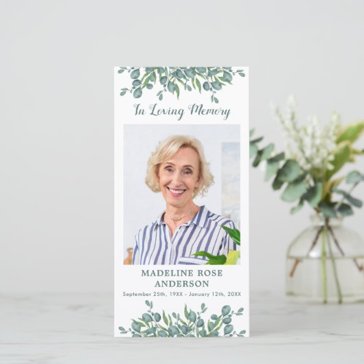 ユーカリ記念歌葬儀祈りの言葉しおり (スタンド正面)