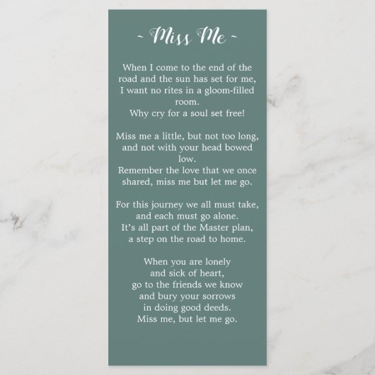 ユーカリ記念歌葬儀祈りの言葉カード (裏面)