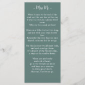 ユーカリ記念詩葬儀祈りの言葉カード写真 メニュー (裏面)