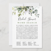 ユーカリ語検索ブライダルシャワーゲームカード 招待状 (正面)