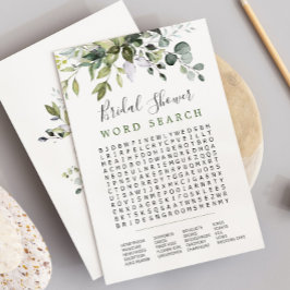 ユーカリ語検索ブライダルシャワーゲームカード 招待状