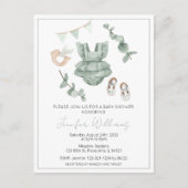 ユーカリ赤ちゃんガールシャワー招待状 案内ポストカード (正面)