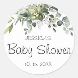 ユーカリ赤ちゃんシャワークラシックラウンドステッカー ラウンドシール