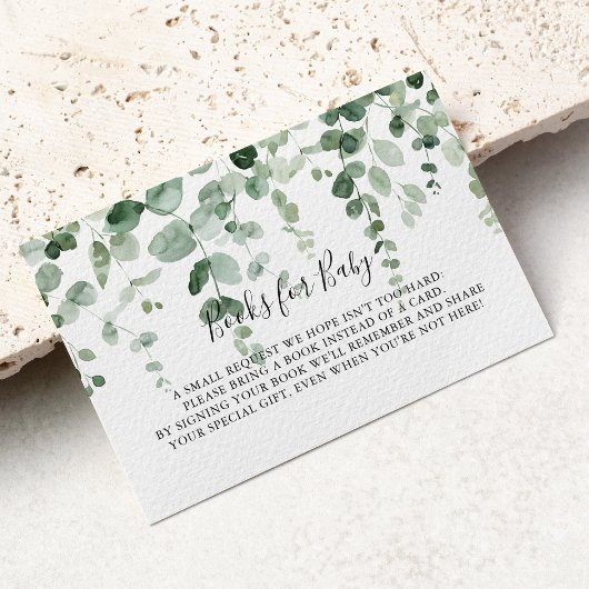 ユーカリ赤ちゃんシャワーブックリクエストエンクロージャカード エンクロージャーカード