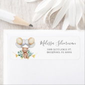 ユーカリ赤ちゃんシャワーベアバルーン差出人住所 ラベル (インサイチュ)