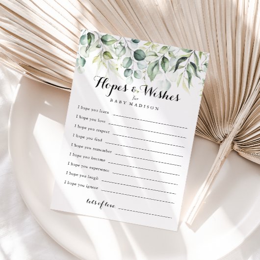 ユーカリ赤ちゃんシャワー希望&ウィッシュカード ポストカード