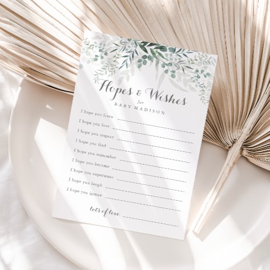 ユーカリ赤ちゃんシャワー希望&ウィッシュカード ポストカード