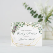 ユーカリ赤ちゃんシャワー招待状葉書 ポストカード (スタンド正面)