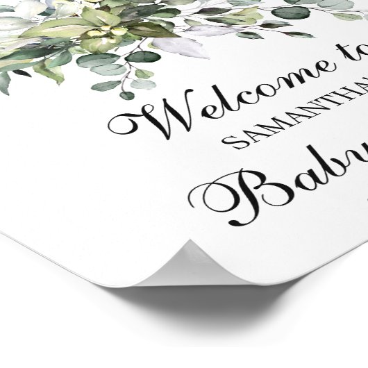 ユーカリ赤ちゃんシャワー歓迎ポスターサイン ポスター (角)