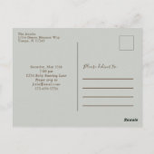 ユーカリ赤ちゃんシャワー水カラー招待状 ポストカード (裏面)