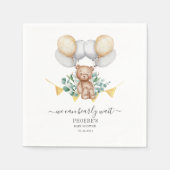 ユーカリ赤ちゃんシャワー真珠待機熊 スタンダードカクテルナプキン (正面)