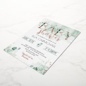 ユーカリ赤ちゃんシャワー 箔招待状 (回転した状態)