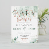 ユーカリ赤ちゃんシャワー 箔招待状 (立ち正面)