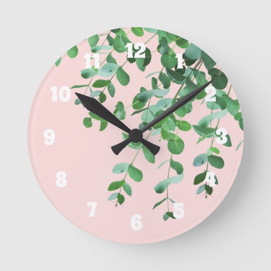 ユーカリ赤面グリーンデライト#1 #foliage #decor ラウンド壁時計 (正面)