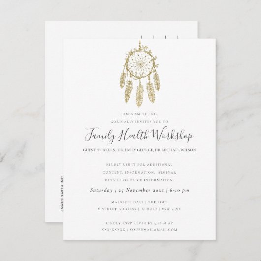 ユーカリ赤面バラクラフトピンクワークショップイベント 案内ポストカード (正面/裏面)