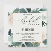 ユーカリ赤面バラソフトクラフトブライダルシャワー 招待状 (正面)