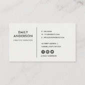 ユーカリ赤面バラ牡丹クラフト動物群水彩 名刺 (裏面)