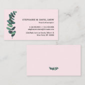 ユーカリ赤面ピンクセラピスト名刺 名刺 (正面/裏面)