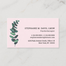 ユーカリ赤面ピンクセラピスト名刺 名刺