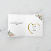 ユーカリ赤面ピンクフローラ幾何学結婚体 サンキューカード (内部)