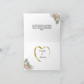 ユーカリ赤面ピンクフローラ幾何結婚Tha サンキューカード (内部)