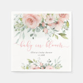 ユーカリ赤面フローラベビーイン開花ベビーシャワー スタンダードカクテルナプキン (正面)