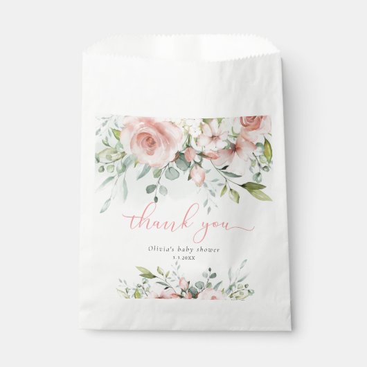 ユーカリ赤面フローラベビーイン開花ベビーシャワー フェイバーバッグ (正面)