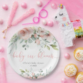 ユーカリ赤面フローラベビーイン開花ベビーシャワー ペーパープレート (パーティー)
