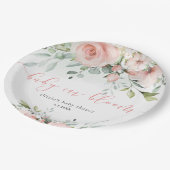 ユーカリ赤面フローラベビーイン開花ベビーシャワー ペーパープレート (アングル)