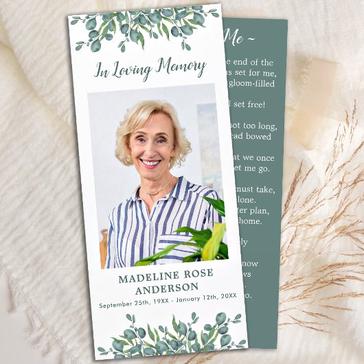 ユーカリ追悼式祈りの言葉カード（写真付）