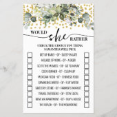 ユーカリ金ゴールドは彼女はむしろシャワーゲームをシャワー チラシ (正面)