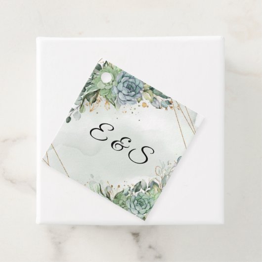 ユーカリ金ゴールドイニシャルメッセージカード フェイバータグ (インサイチュ)