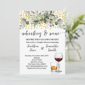 ユーカリ金ゴールドウイスキーとワインカップルのシャワー 招待状 (スタンド正面)