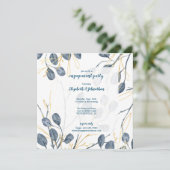 ユーカリ金ゴールドウォーターカラーガーデン婚約パーティ 招待状 (スタンド正面)