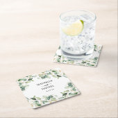 ユーカリ金ゴールドウォーター結婚カラー スクエアペーパーコースター (インサイチュ)