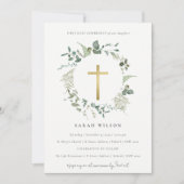 ユーカリ金ゴールドクロスリースファースト・ホリー・コミューン 招待状 (正面)